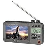 SEMIER 720p 4.3" Screen AM FM SW Movie Video Radio with Bluetooth, Rechargeable Pocket Digital Movie Video Player Radio, Support USB/Micro SD Card, 5W Loud Speak and Headphone Jack for Travel Gifts