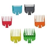 HOTIOGA 6pcs Clipper Guards Replacement Fit for Wxhl Rechargeable Clipper 79434 I 79470 (2240LP),Multi-Colored Combs Clipper Guides Replacement - 1/16" to 1/2"