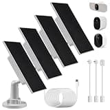 3-in-1 Solar Panel Charger for Arlo Cameras, ETFE Charge Extender with Energy Buffer, Compatible with Arlo Pro 5S/4/3/2, Ultra 2, Essential (Magnetic/Type-C/Micro USB) (4 Pack-Value Pack)