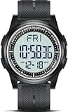 Beeasy Digital Watch for Men Women, 50M Waterproof, Ultra-Thin & Lightweight, 44mm Silicone Sports Watch with Alarm, Stopwatch, Countdown, Ideal for Gym, Running, School, Daily Wear