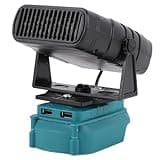 Zopsc Constant Temperature Space Heater, Portable Heater Blower Fit for BL1850 Lithium Ion Battery, 200W Small with Dual USB Ports, 2 Temp Settings Ideal for Workshop Outdoor