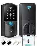 WiFi Smart Lock for Front Door – Firstriver Keyless Entry Electronic Deadbolt with Biometric Fingerprint & Digital Keypad Built-in Wi-Fi App Control Auto Lock Compatible with Alexa & Google Assistant