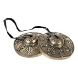 Vaguelly Handmade Pure Copper Cymbals Bell Chime with Unique Long Ringing Tones Lightweight Yoga Meditation Percussion Instrument for Mindfulness and Sound Healing