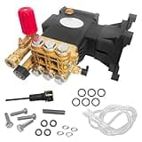 Pressure Washer Pump Replacement, 4300 PSI Horizontal Triplex Plunger Pump for Gas Power Washers, OEM Heavy Duty Pressure Washer Pump 2800PSI-3600 PSI, 4.0 GPM, Direct Replacement Pump Assembly