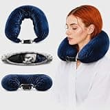 LILLE & CO. 2-in-1 Travel Neck Pillow & Storage Bag – Fillable Clothes Pillow, Soft U-Shaped Neck Cushion with Adjustable Strap, Space-Saving Travel Pillow for Airplane, Car & Camping