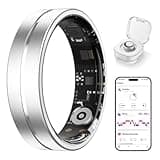 Asteraty Smart Ring for Women Men, AI Health Fitness Tracker with Sleep, Heart Rate, Blood Oxygen, HRV, Stress, Gesture Photo, IP68 Waterproof, No Subscription, iOS Android (Matte Sliver,8)