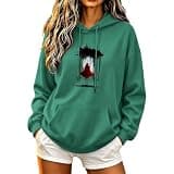 Zzalalana Women's Witch Graphic Hoodie Sweatshirt Halloween Pullover Tops