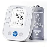 Sinocare Upper Arm Blood Pressure Monitor, Automatic Digital BP Machine with 3-Color Backlit Display, 2 Users × 99 Memories, Large Cuff 8.6–16.5 inches, Irregular Heartbeat Detection