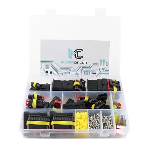 MakerCircuit 240Pcs Waterproof Car Electrical Connectors, 1-6 Pin Automotive Wire Connector Male Female Terminals Plug Kit for Car, Boat, Motorcycle