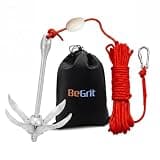 BeGrit Kayak Anchor 3.5lb Folding Marine Anchor Small Boat Anchor for Fishing,Kayak,Paddle Board,Canoe,Jet Ski, with 32.8 ft Anchor Tow Rope Carrying Bag