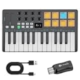 Professional MPK Mini JK25 Key USB MIDI Keyboard Controller with 8 Backlit Drum Pads, 8 Knobs, Music Production Software and Native Instruments Sound Package (Black)