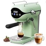 Nesskoko Espresso Machine with Steam Milk Frother Semi Automatic 20 Bar Compact Green with Touch Screen for home Cafetera Espresso, Latte, Cappuccino, Americano, Macchiato