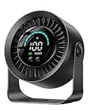 DIGIX Rechargeable USB Desk Fan for Bedroom, 100 Speeds, 360° Rotation, Wall Mounted Design Small Portable Table Fan with LED Display, Quiet Personal Desktop Cooling Fans for Home Office (Black)
