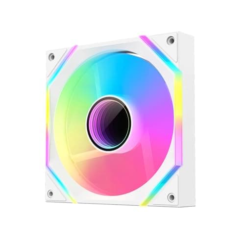 DARKROCK F140 140mm Infinity Mirror Design Case Fan with PWM Control and ARGB LED Light Effect, HDB Hydraulic Bearings for Low Noise Operation - White