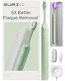 SURI 2.0 Sonic Electric Toothbrush with Pressure Sensor & UV-Cleaning Travel Case | 1 Month+ Battery | Electric Toothbrush for Adults | Travel Toothbrushes | Tooth Brush | Green