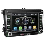 Double Din Car Stereo for Volkswagen VW Golf 2005-2014 Wireless CarPlay Android Auto 7 Inch Touchscreen Car Radio with Bluetooth, FM AM RDS, Mirror Link, USB, Remote Control, Backup Camera
