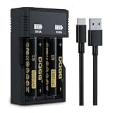 DQGG 2 Pack Universal 21700 Charger Set- Speedy Charging,USB Smart Battery Charger for Rechargeable Batteries 3.7V Nickel-Metal Hydride 21700 (Flat Top)