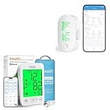 iHealth Home Health Kit—Accu Luminate Upper Arm Blood Pressure Monitor White with Wide Range Cuff + Rechargeable Fingertip Pulse Oximeter