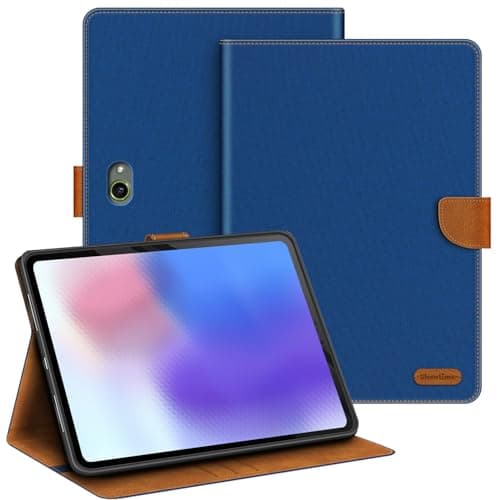 Shantime Leather Case Compatible with Samsung Galaxy Tab Active 4 Pro Dual SIM SM-T636B 10.1 2022 Protective Cover with Inner TPU Silicone Shell, Built-in Stand and Rugged Drop-Proof(Blue)