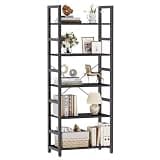 DUMOS 5-Tier Bookshelf, Modern Tall Bookcase, Open Storage Display Shelf for Living Room, Bedroom, Home Office, Narrow Standing Shelving Unit for Books, CDs, Décor,Modern Black