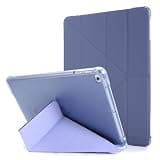 Case for iPad 9th/8th/7th (2021/2020/2019) 10.2 Inch, for iPad Air 3 10.5 Inch Pro with Pencil Holder, Multi-Angle Trifold Folding Folio Stand Cover with Clear Back Shell, Auto Wake/Sleep Lavender