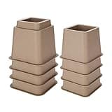 Omquot PP Adjustable Furniture Raisers Set Bed Sofa Chair Small Room Storage 4x5 4x3 for Elderly Students Black/Brown (Brown)