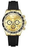 OLEVS Women's Watch Gold Face Black Analog Quartz Luxury Sporty Style Waterproof Ladies Watch Luminous Easy to Read