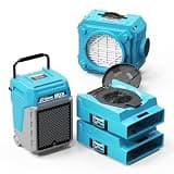 ALORAIR 1 x Commercial Dehumidifier with Pump & Drain Hose Dehu with Wheels, 2 x Air Movers and 1 x Air Scrubber Combo Package Deals, Water Damage Restoration Equipment, Carpet Drying, Blue