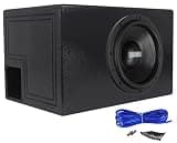 Sundown Audio SA-12 V.2 Bundle: SA-12 D2 12 in 2500-Watt Peak/1250-Watt RMS Subwoofer, RQB12 Single 12 in QBOMB Vented Sub Box, K1 Single Sub Box Installation Kit, 3-Items
