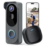 Doorbell Camera Wireless No subscription Required, 2K HD Battery Powered Smart Video door bell Camera with Chime, Wide Angle, Motion Alerts&Two‑Way Talk, Night Vision, Works with Alexa ,2.4G WIFI Only