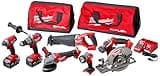 Milwaukee 2896-26 M18 Fuel 18-Volt Lithium-Ion Brushless Cordless Combo Kit (6-Tool) with (2) 5.0 Ah Batteries, (1) Charger, (2) Tool Bags