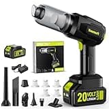 YOWMOFT Handheld Vacuum Cordless with 5 Packs HEPA Filter, Black-Green