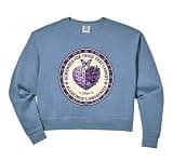 Womens Purple Squad Alzheimer Awareness Ribbon Support Team Comfort Colors Crop Sweatshirt