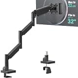 WALI Extra Long Single Monitor Arm for 17-32 inch Screens (GSMP001L), Black