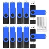 4GB USB-C Flash Drive EASTBULL 10 Pack with Lanyards - OTG USB 2.0 Type-C Flash Drive 2-in-1 USB-C Thumb Drive 4GB Blue