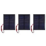 3pcs 4V 150mA Polycrystalline Silicon Solar Panel Cell Power Module, Solar Panel for DIY Projects, Science Experiments & Small Solar Chargers, with 30cm Red - Black