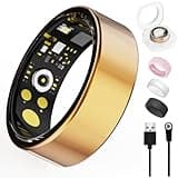 Smart Ring for Women Men, Health Tracker with Heart Rate/Blood Oxygen/Blood Pressure/Sleep Monitoring/Step Counting, IP68 Waterproof Fitness Ring, No App Fees for iPhone & Android (Rose Gold, 12#)