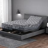 Vipbear Split King Adjustable Bed Frame, 12 Inch Grey Gel Memory Foam Medium-Firm Mattress in Box,Updated Adjustable Beds with Thickened Frame,Wireless Remote,0 Gravity/Anti-Snore