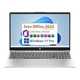 HP 15.6 inch FHD IPS Windows Laptop AMD Ryzen 5 7520U, 8GB LPDDR5 RAM, 512GB PCIe NVMe M.2 SSD Natural Silver, Windows 11 Pro, Free Lifetime Microsoft Office 2024 (Ryzen 5-7520U)