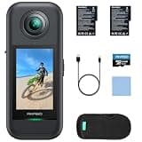 AKASO 360 Action Camera Standard Combo- 5.7K 360 Video with 1/2" 48MP Sensors, 72MP 360 Photo, 360-SuperSmooth, Invisible Selfie Stick Effect, 360° Horizon Lock, AI Tracking with 64GB MicroSD Card