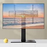 UWYTGF Monitor Arms Tv Stand Universal Rotating Tv Stand Desktop Tv Base,Suitable for 32-65 Inch Tvs,Adjustable Height,with Tempered Glass Base