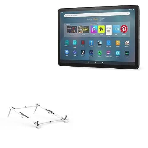 BoxWave Stand and Mount Compatible with Amazon Fire Max 11 (2023, 13th Gen) - Pocket Aluminum Stand 3-in-1, Portable Multi Angle Viewing Riser - Metallic Silver