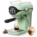 Nesskoko Espresso Machine with Steam Milk Frother Semi Automatic 20 Bar Compact Green with Toggle Switch for home Cafetera Espresso, Latte, Cappuccino, Americano, Macchiato