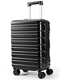 Lekesky 16 Inch Underseat Carry On Luggage Airline Approved, Small Hard Shell Suitcase with TSA Lock Spinner Wheels, Lightweight Personal Item Carry-On for Travel, Black