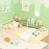 Merronix Twin Montessori Floor Bed Frame with Storage