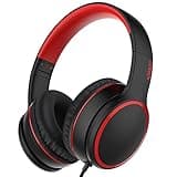RORSOU R10 Over-Ear Headphones with Microphone, Lightweight Folding Stereo Bass Headset with 1.5M No-Tangle Cord, Portable Wired Headphones for Smartphone Tablet Computer MP3 / 4 (Black)