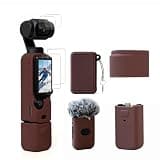 Frevyve Case for DJI Osmo Pocket 3/Xtra Muse Camera, Soft Silicone Protective Case, Anti-Scratch, Slim Fit Skin with mic Cover and Screen Protector Accessories for Osmo Pocket 3/Xtra Muse (Brown)