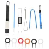 HEMOTON Keyboard Keycap Puller with Metal and Plastic Materials and Cleaning Brush Kit for Chip Picking and Lubricating Tasks for Mechanical Keyboards