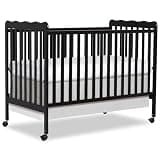 Dream On Me Carson Classic 3-in-1 Convertible Full-Size Baby Crib in Black, GreenGuard Gold & BSA, 4 Mattress Heights, Converts to Day & Toddler Bed, Locking Wheels, Classic Nursery Design