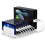 Unitek Multi Charging Station, 10-Port USB Charger for Multiple Device with SmartIC Tech and Adjustable Dividers, Organizer Stand Compatible with iPad, Tablet, Kindle, iPhone
